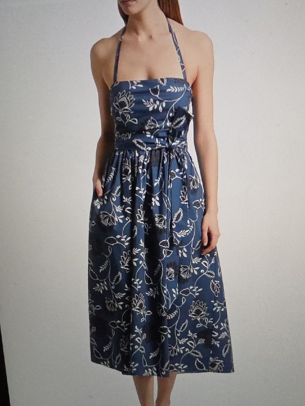TANYA TAYLOR Cassandra Cotton Tie Waist Maxi Dress Size 8 $545